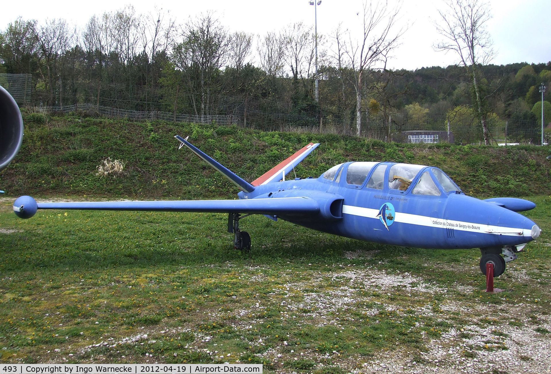 493, Fouga CM-170R Magister C/N 14, Fouga CM.170R Magister at the Musee de l'Aviation du Chateau, Savigny-les-Beaune