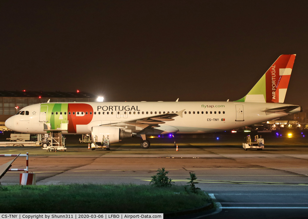 CS-TNY, 2011 Airbus A320-214 C/N 4742, Night stop and parked at the General Aviation area...