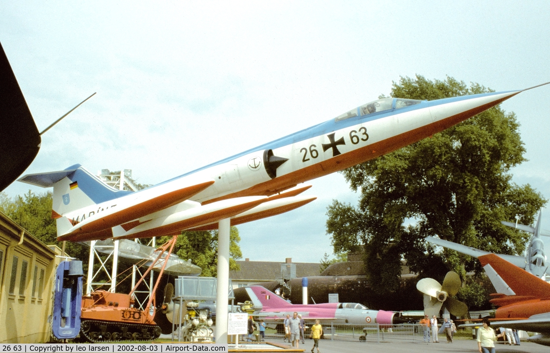 26 63, 1963 Lockheed F-104G Starfighter C/N 683-7409, Speyer Museum 3.8.2002.The original 26+63  went to Greece