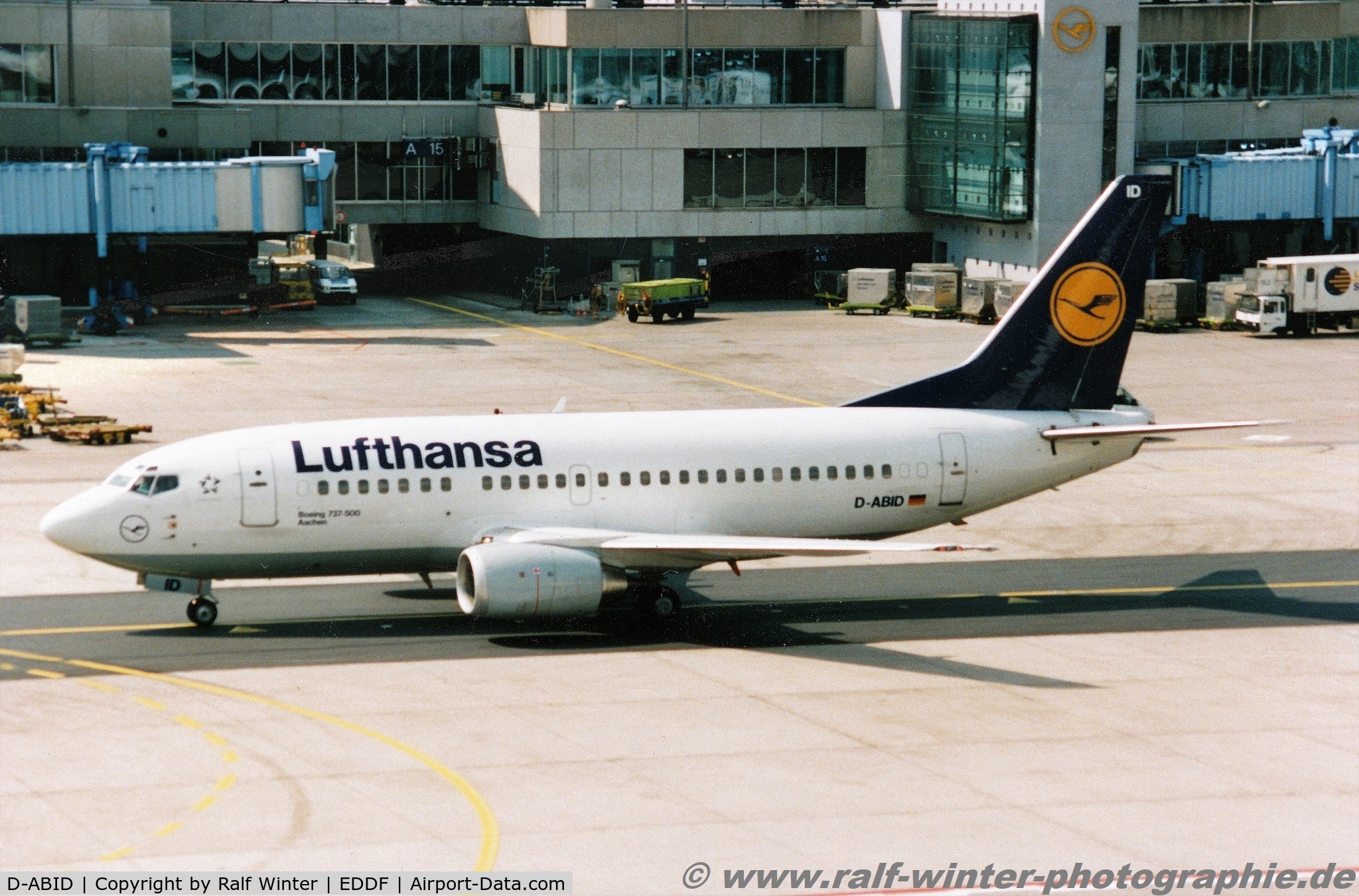 D-ABID, 1990 Boeing 737-530 C/N 24818, Boeing 737-530 - LH DHL Lufthansa 'Aachen' - 24818 - D-ABID - 07.1999 - FRA