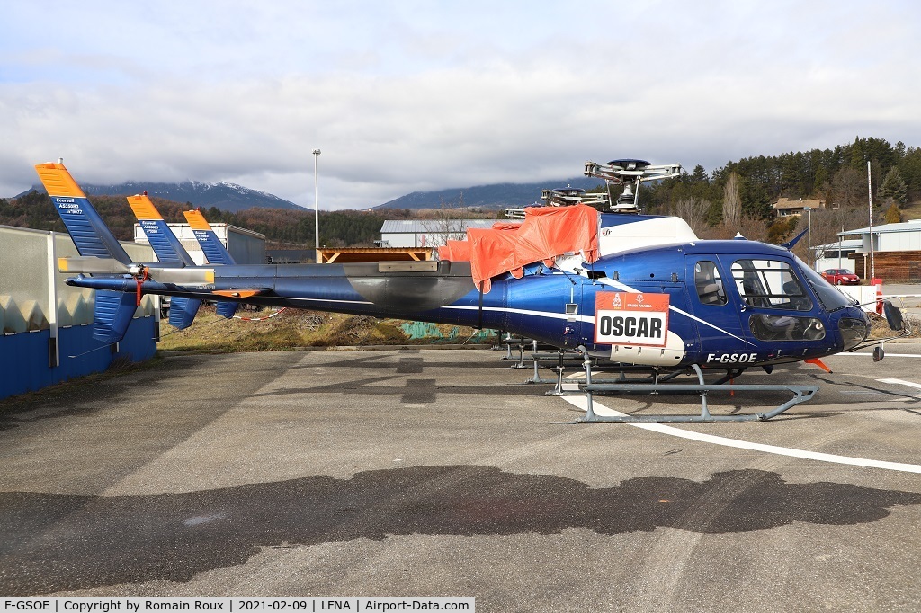 F-GSOE, Eurocopter AS-350B-3 Ecureuil Ecureuil C/N 9077, Parked