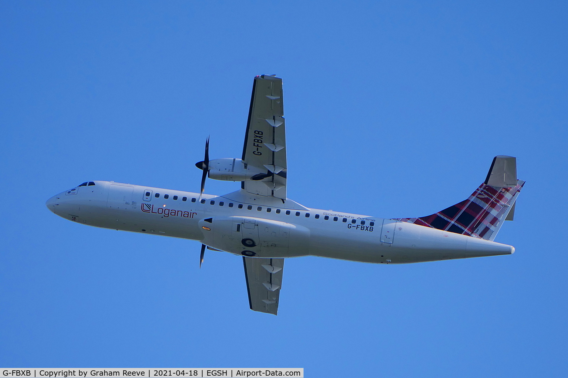 G-FBXB, 2015 ATR 72-212A C/N 1277, Departing from Norwich.