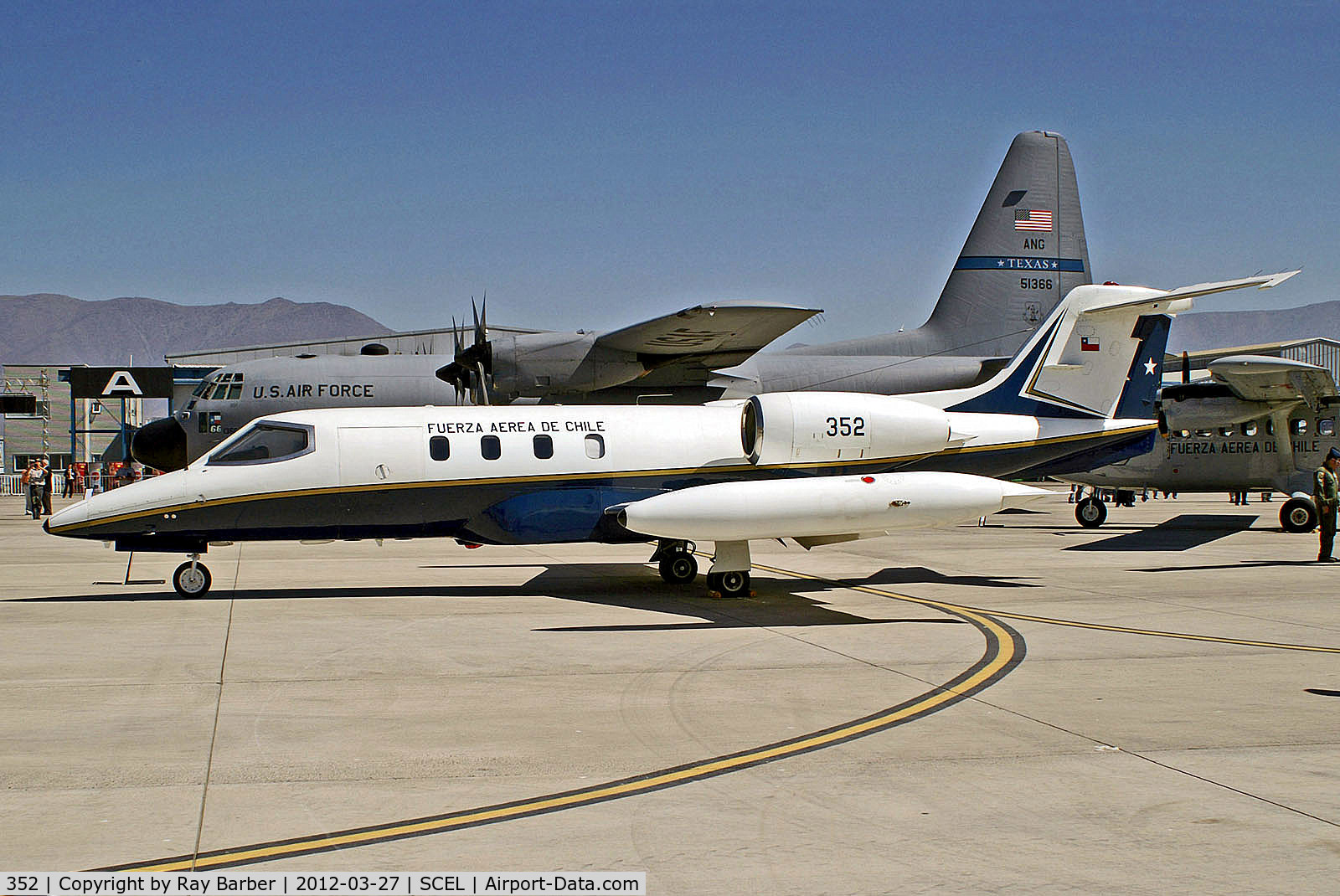 352, 1976 Gates LearJet 35 C/N 35-066, 352   Learjet 35 [35-066] (Chilean Air Force)  Santiago-Arturo Merino Benitez Int'l~CC 27/03/2012