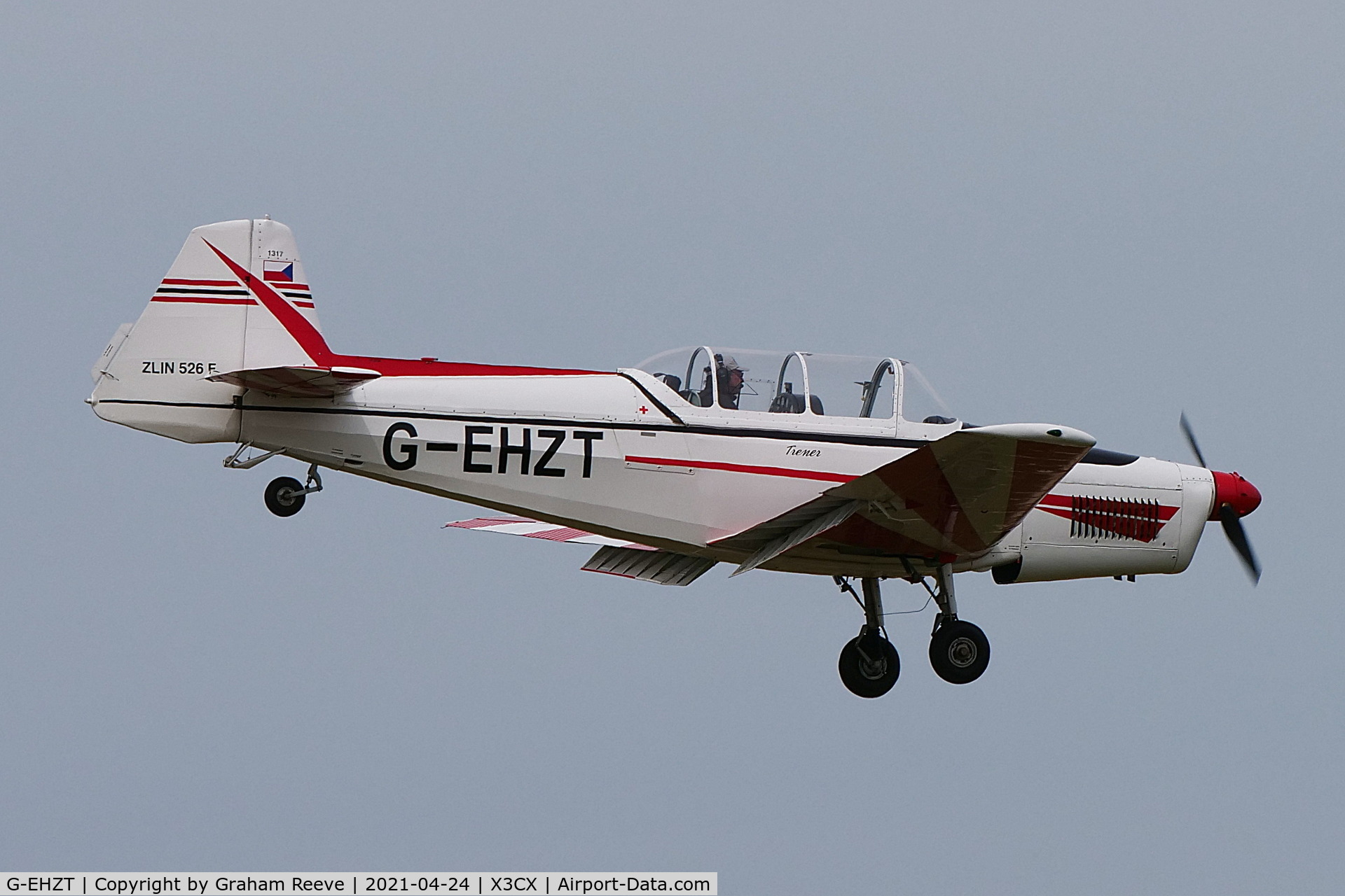 G-EHZT, 1974 Zlin Z-526F Trener Master C/N 1317, Landing at Northrepps.