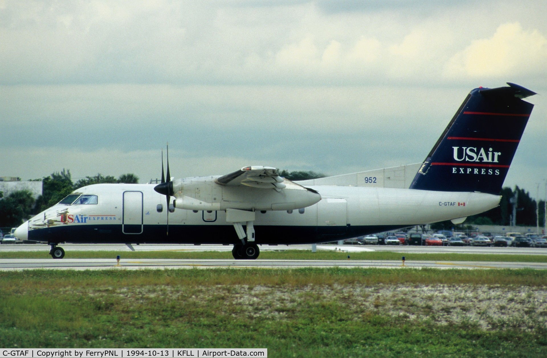 C-GTAF, 1987 De Havilland Canada DHC-8-102 Dash 8 C/N 083, USAir Express DHC8 in need of a nose job.