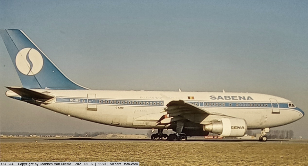 OO-SCC, 1986 Airbus A310-322 C/N 437, scan from slide