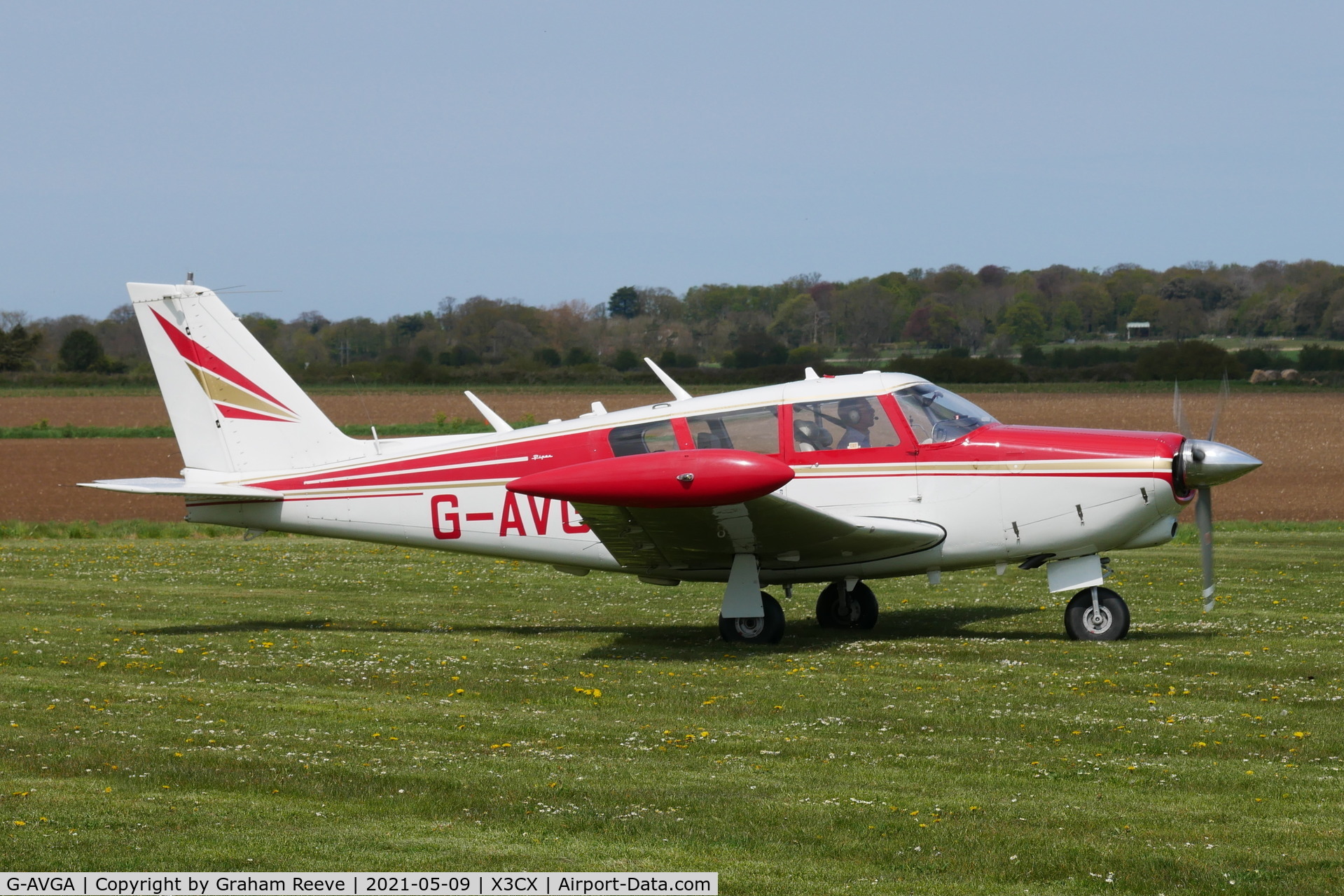 G-AVGA, 1966 Piper PA-24-260 Comanche B C/N 24-4489, Just landed at Northrepps.