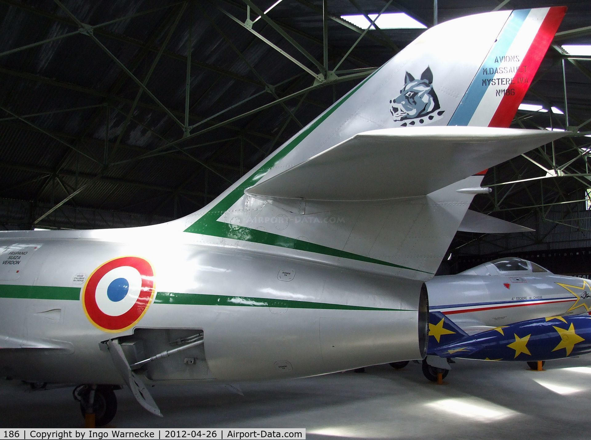 186, Dassault Mystere IVA C/N 186, Dassault Mystere IV A at the Musée Européen de l'Aviation de Chasse, Montelimar Ancone airfield