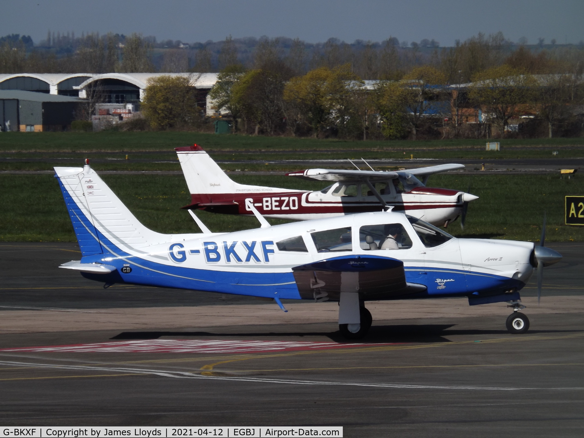 G-BKXF, 1973 Piper PA-28R-200 Cherokee Arrow C/N 28R-7335351, At Gloucestershire Airport.