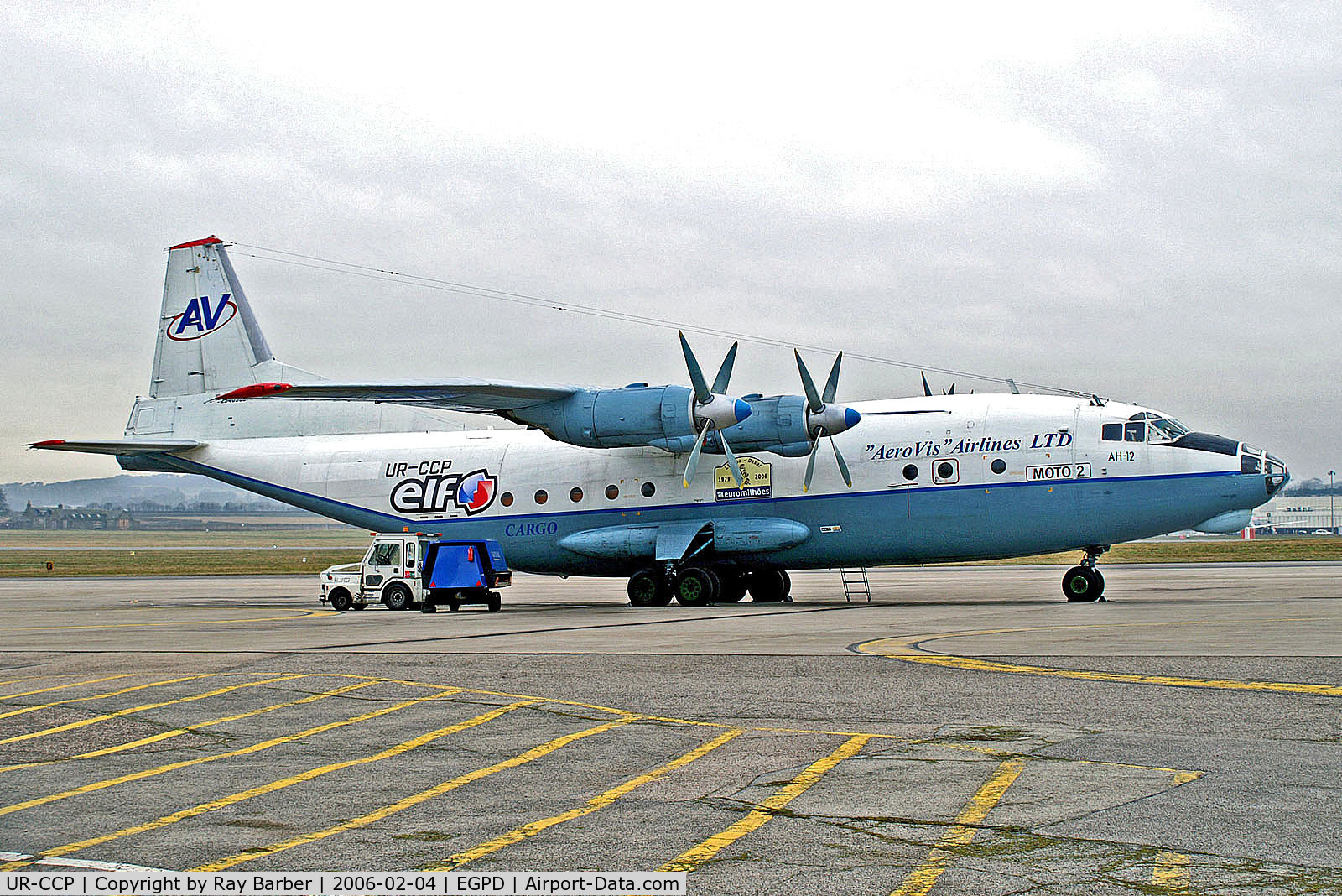 UR-CCP, 1962 Antonov An-12BK C/N 2340505, UR-CCP   Antonov An-12BK [2340505] (Aerovis Airlines) Aberdeen-Dyce~G 04/02/2006