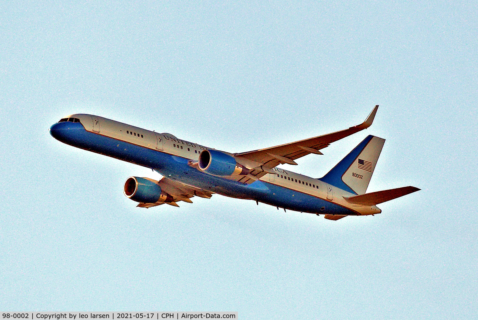 98-0002, 1998 Boeing C-32A (757-200) C/N 29026, Copenhagen 17.5.2021