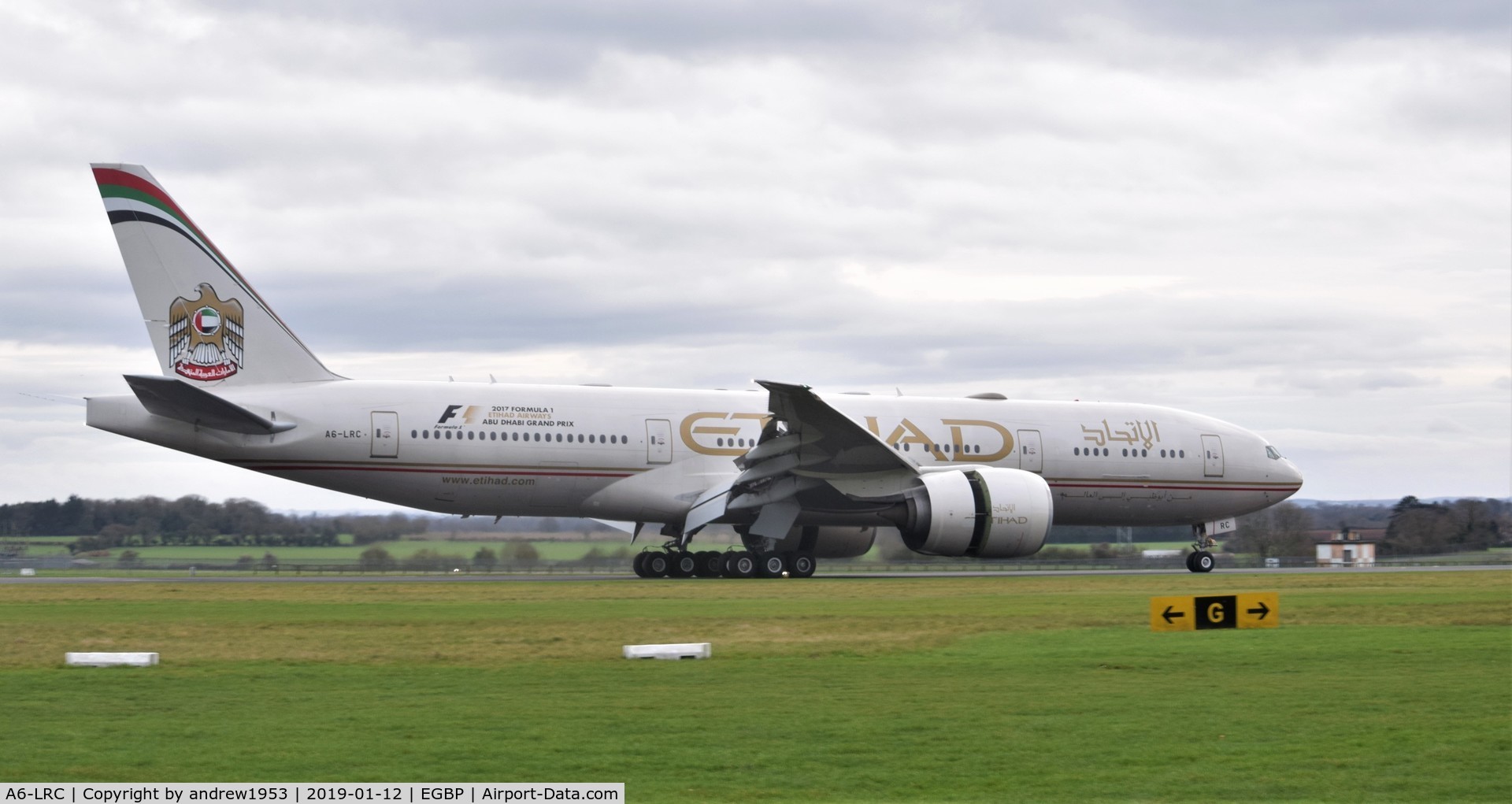 A6-LRC, 2007 Boeing 777-237/LR C/N 36302, A6-LRC at Cotswold Airport.