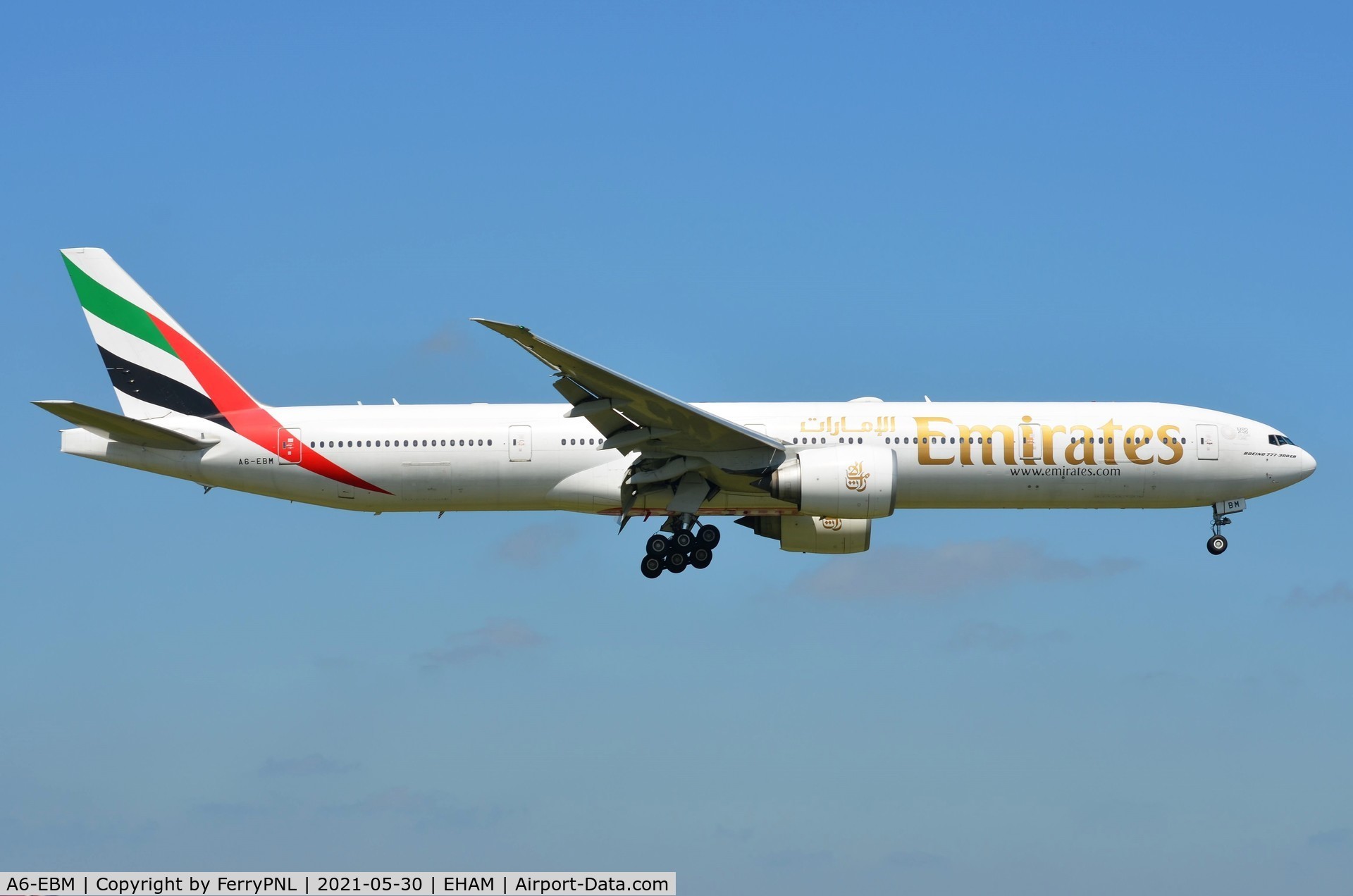 A6-EBM, 2006 Boeing 777-31H/ER C/N 34482, Emirates B773 arriving on a freight only flight from BQN
