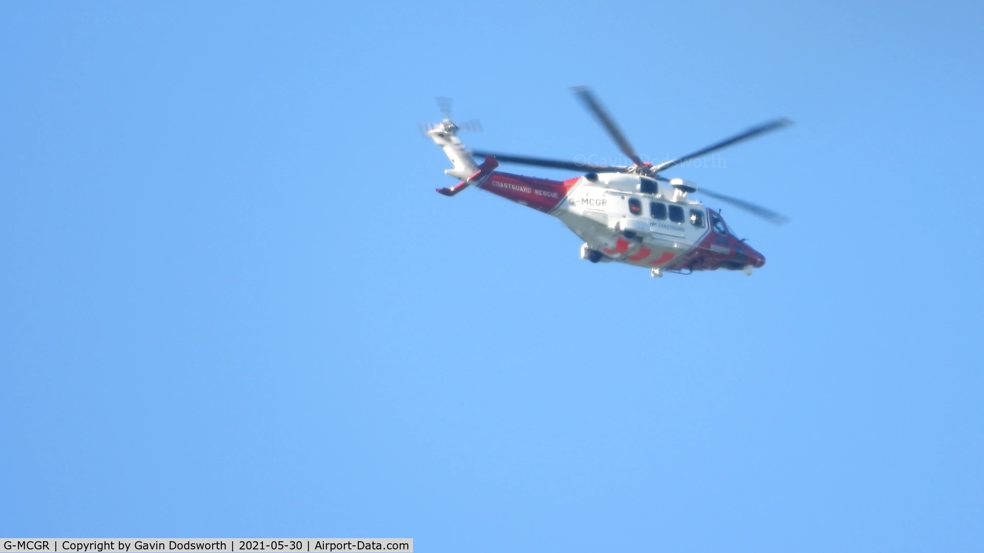 G-MCGR, 2014 AgustaWestland AW189 C/N 92004, Coastguard 199 over Darlington on Sunday 30th May 2021