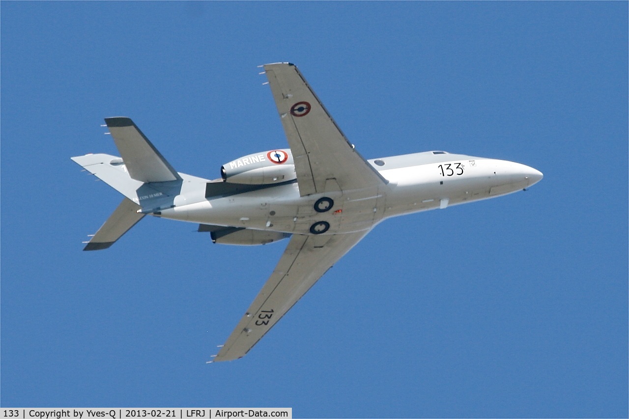 133, 1978 Dassault Falcon 10MER C/N 133, Dassault Falcon 10 MER, Climbing from rwy 26, Landivisiau Naval Air Base (LFRJ)