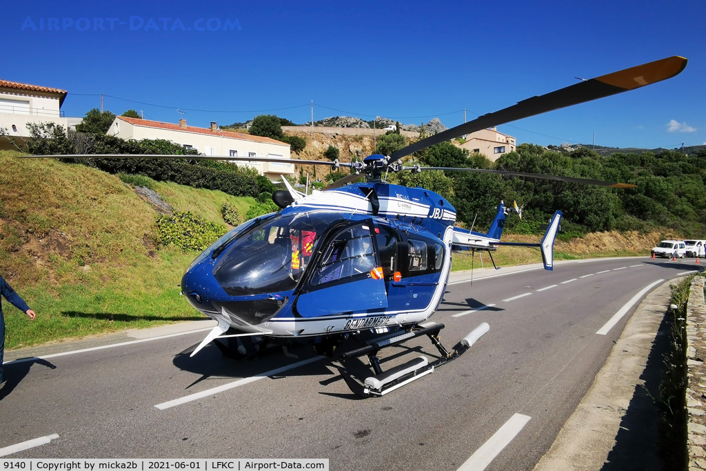 9140, Eurocopter-Kawasaki EC-145 (BK-117C-2) C/N 9140, Parked at Corbara