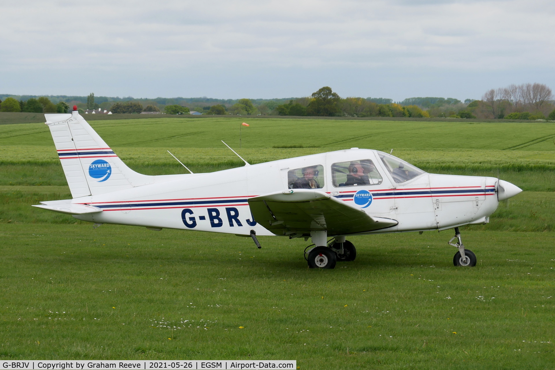 G-BRJV, 1988 Piper PA-28-161 Cadet C/N 28-41167, About to depart from Beccles.