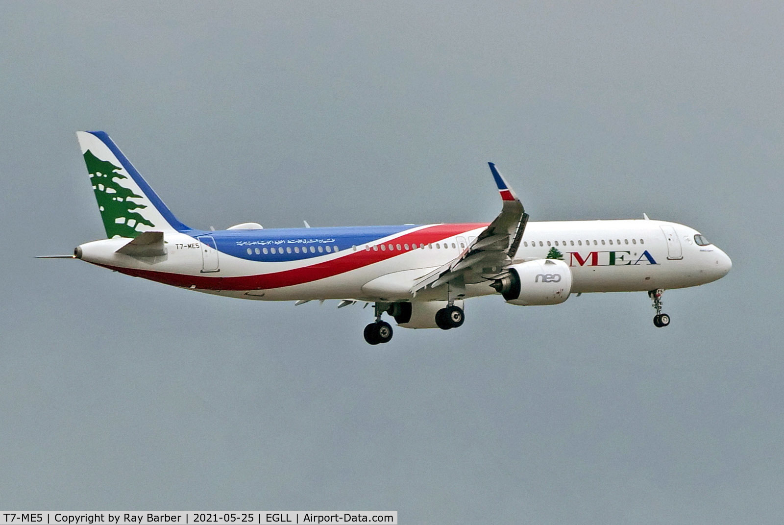 T7-ME5, 2020 Airbus A321-271NX C/N 10147, T7-ME5   Airbus A321-271NX [10147] (Middle East Airlines) Home~D 25/05/2021