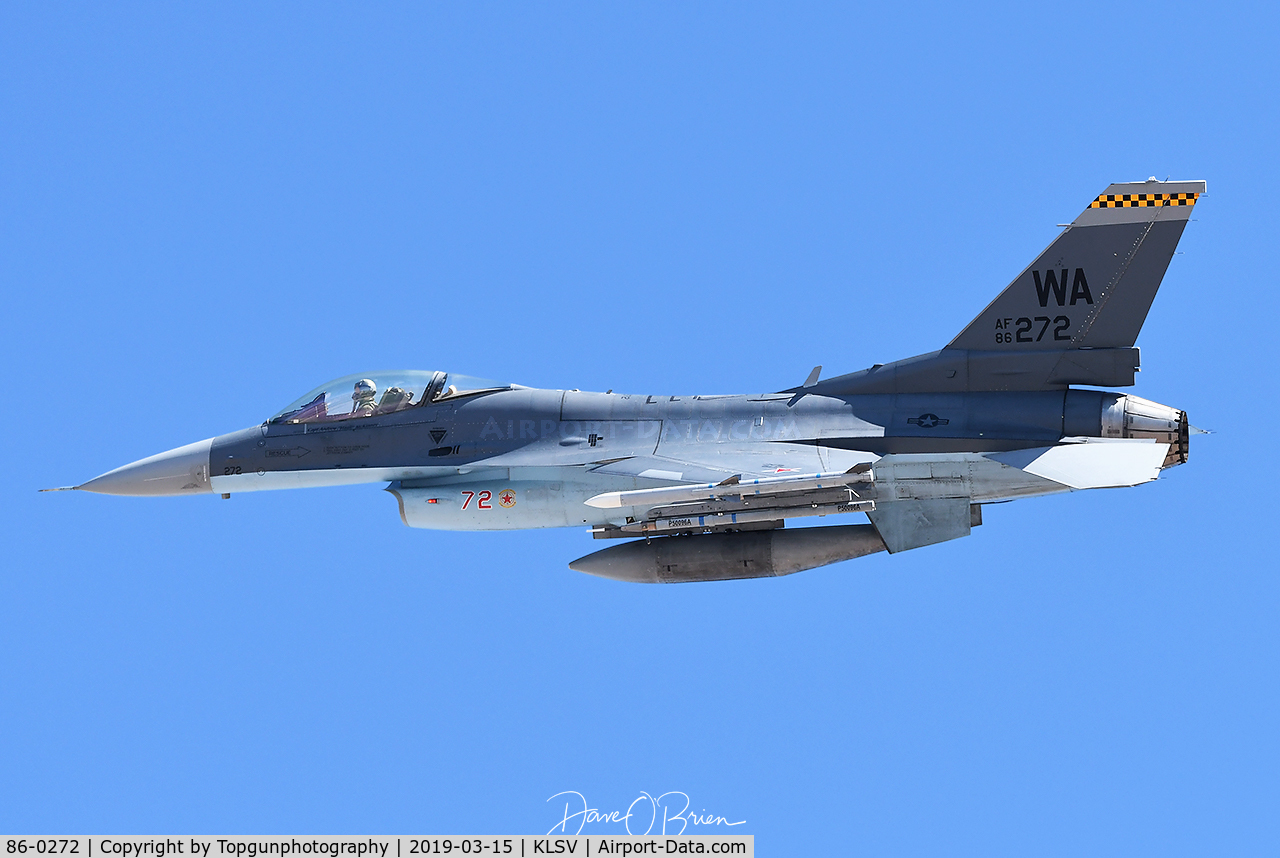 86-0272, 1986 General Dynamics F-16C Fighting Falcon C/N 5C-378, 64th AGRS in Shark scheme