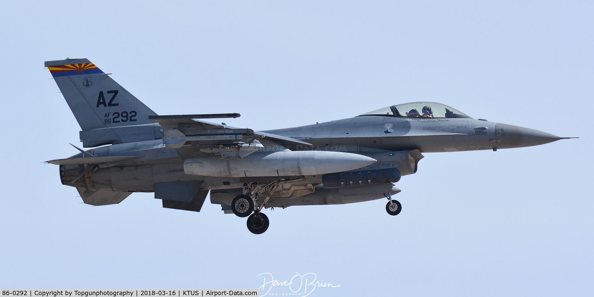 86-0292, 1986 General Dynamics F-16C Fighting Falcon C/N 5C-398, Now with the AZ ANG 195th FS