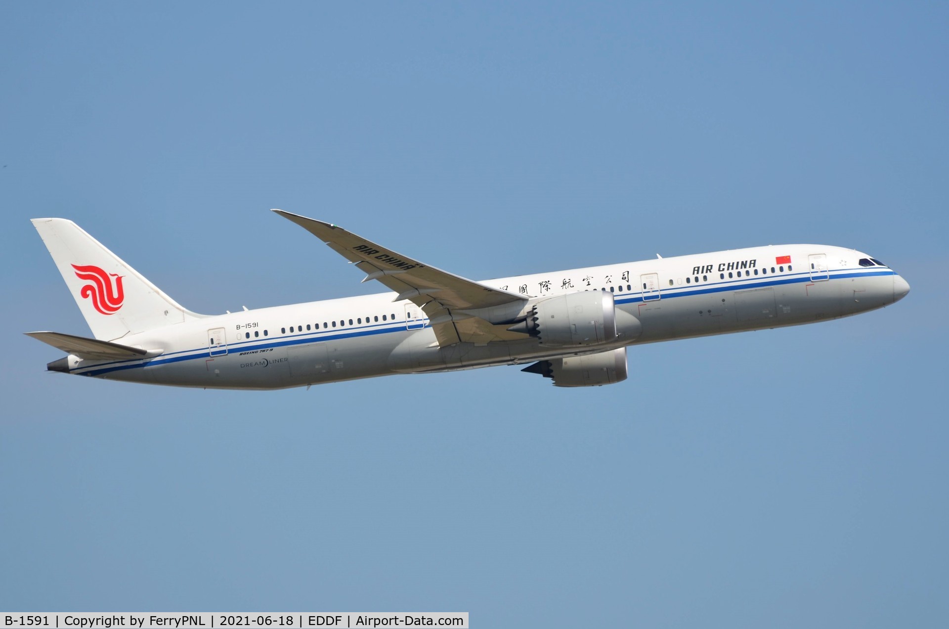 B-1591, 2017 Boeing 787-9 Dreamliner Dreamliner C/N 34312, Air China B789 starting its journey back home