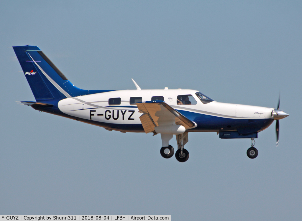 F-GUYZ, 2013 Piper PA-46-350P Malibu Mirage C/N 4636590, On landing...
