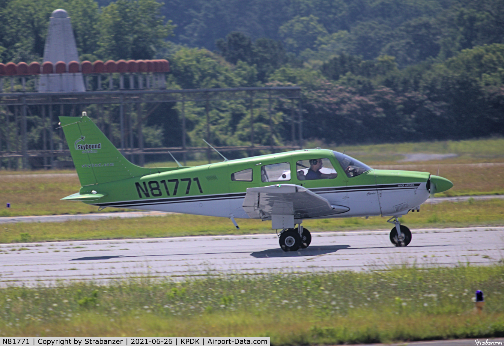 N81771, 1980 Piper PA-28-181 C/N 28-8090269, Departing for general flying from runway 21R