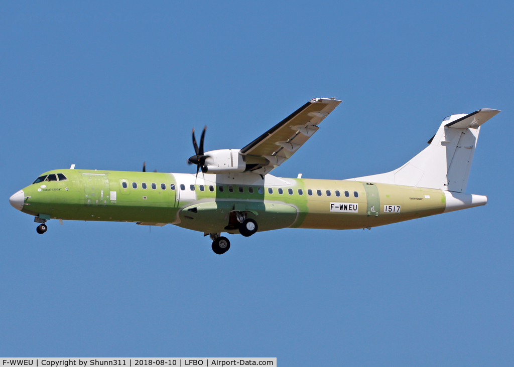 F-WWEU, 2018 ATR 72-600 C/N 1517, C/n 1517 - For Indigo Airlines as VT-IYO