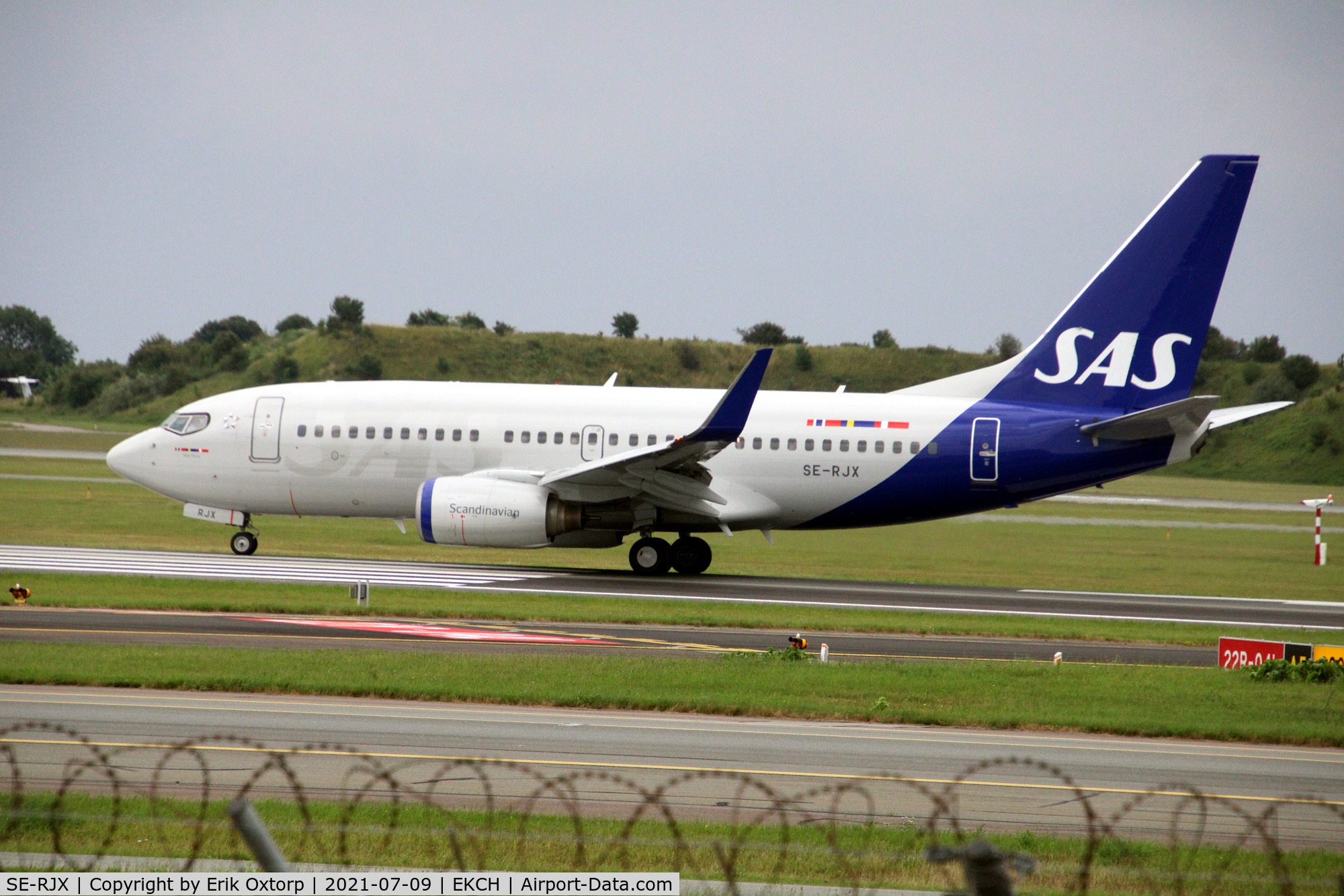 SE-RJX, 2007 Boeing 737-76N C/N 34754, A very rare visitor in CPH, the only SAS 737 in the new SAS design.
Landed rw 04L