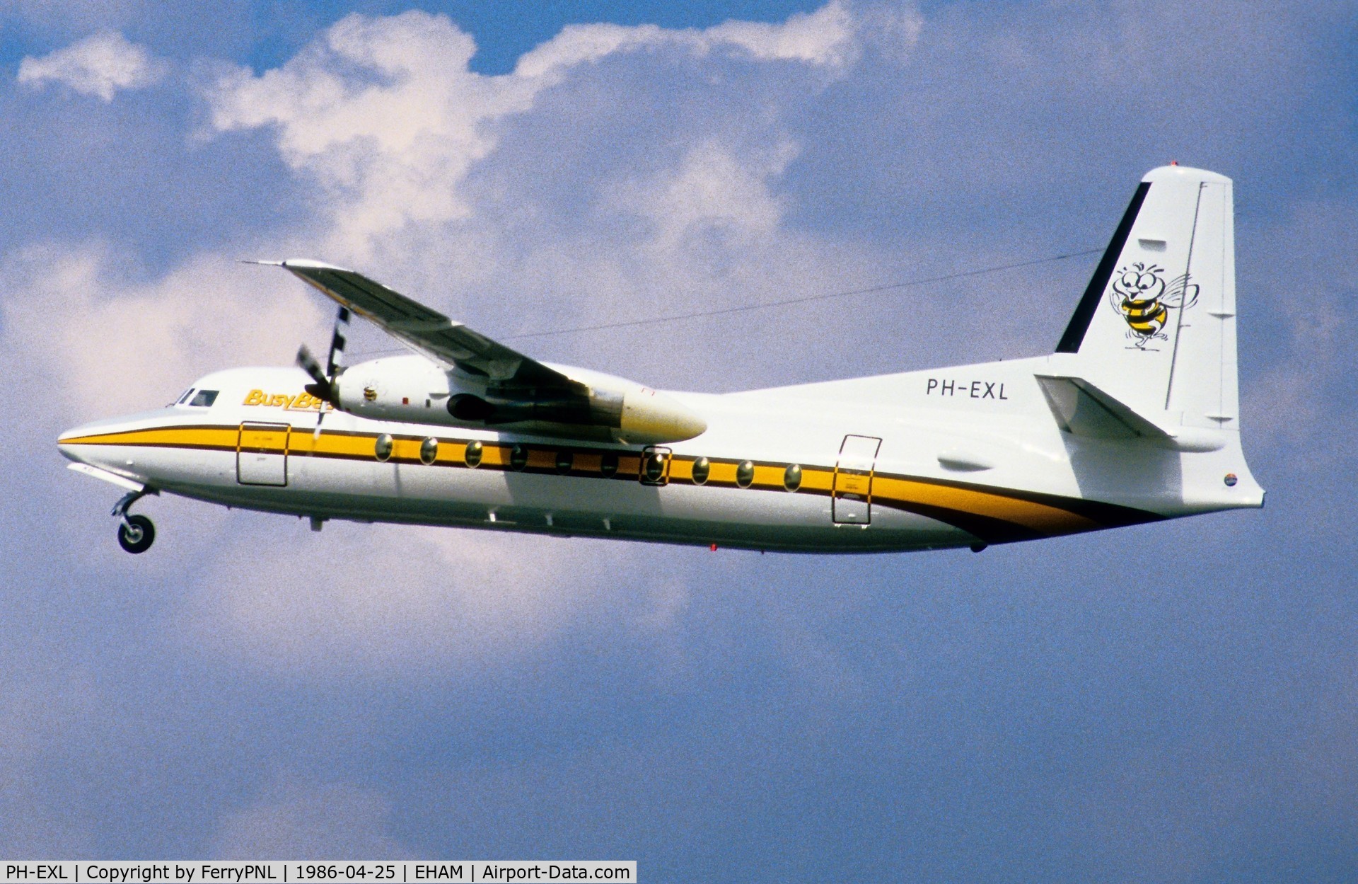 PH-EXL, 1985 Fokker F27-200 Friendship C/N 10675, Delivered to BusyBee as LN-AKD