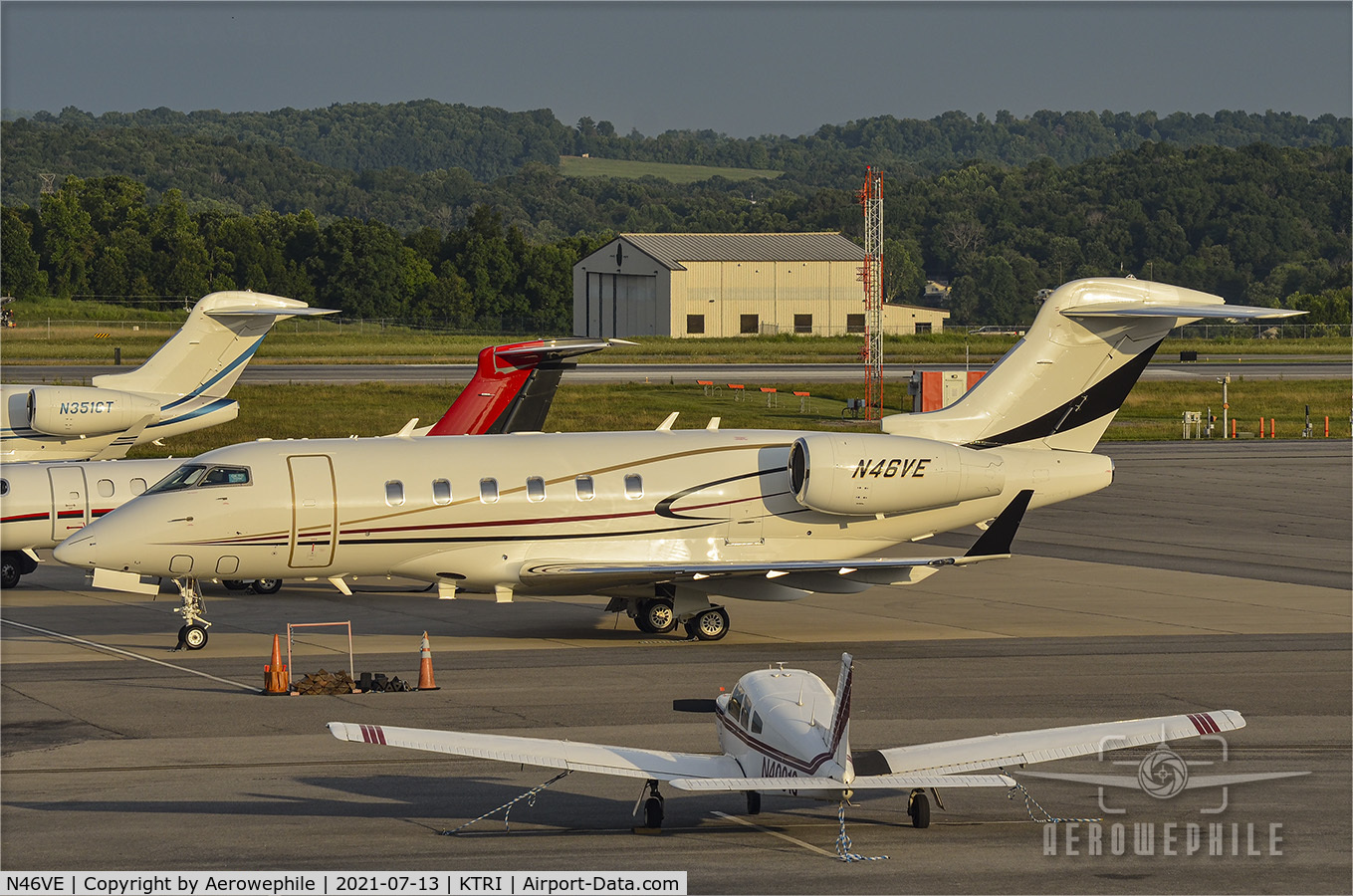 N46VE, 2013 Bombardier BD-100-1A10 Challenger 300 C/N 20396, Parked at Tri-Cities Airport (KTRI)
13Jul21