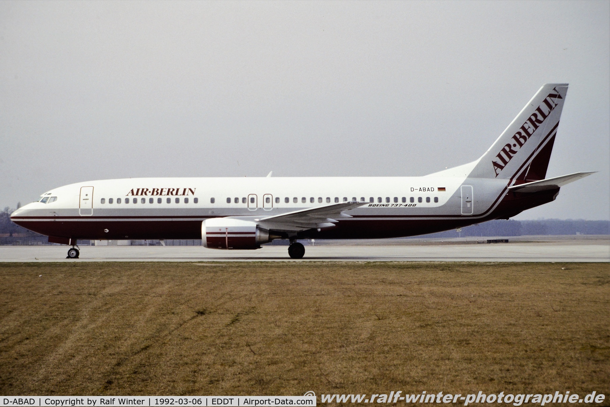 D-ABAD, 1992 Boeing 737-4Y0 C/N 25178, Boeing 737-4Y0 - AB BER Air Berlin -25178 - D-ABAD - 06.03.1992 - TXL