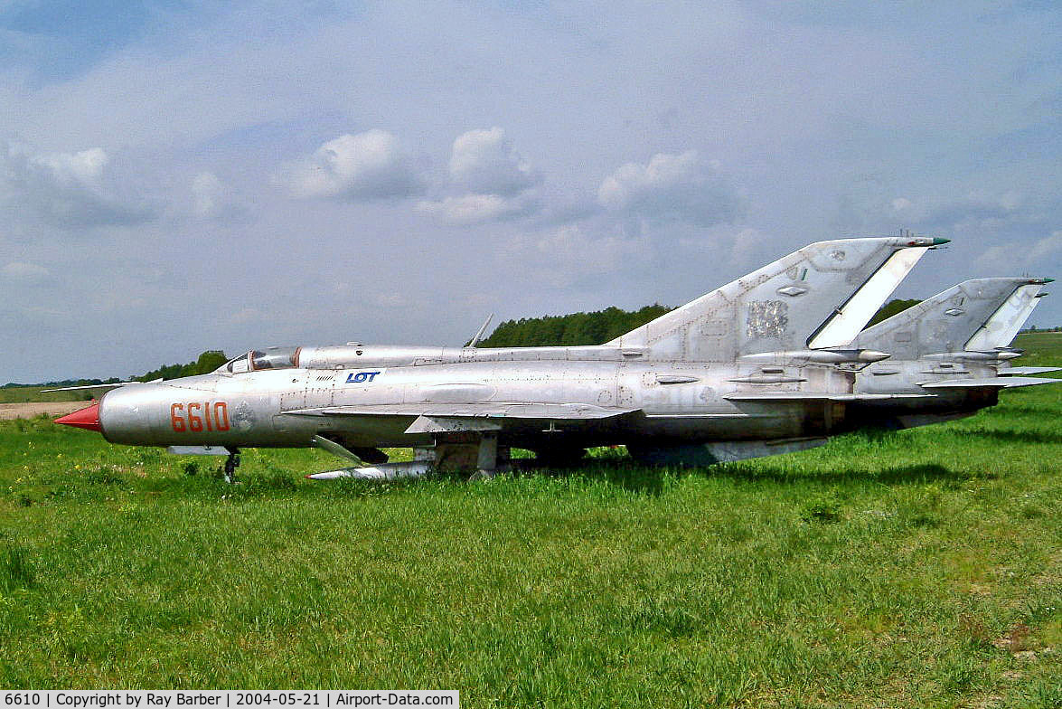 6610, Mikoyan-Gurevich MiG-21PFM Fishbed C/N 94A6610, 6610   Mikoyan-Gurevich MiG-21PFM Fishbed [94A6610] (Polish Air Force) Zgorzelec-Zarska Wies Airport~SP 21/05/2004