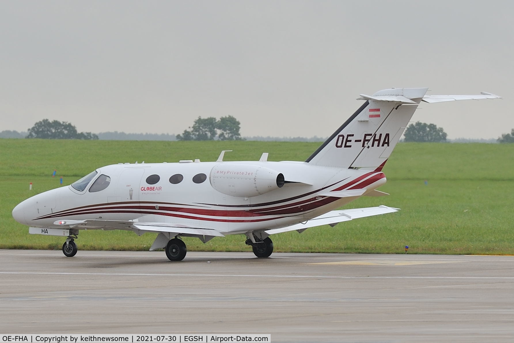 OE-FHA, 2008 Cessna 510 Citation Mustang Citation Mustang C/N 510-0081, Arriving at Norwich from Biggin Hill.