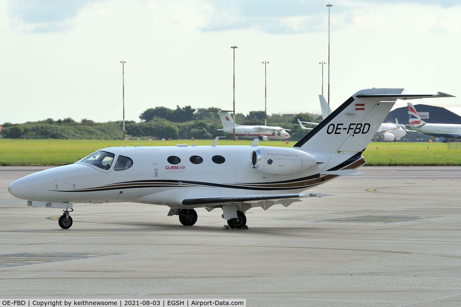 OE-FBD, 2010 Cessna 510 Citation Mustang Citation Mustang C/N 510-0303, Arrived at Norwich from Basel / Mulhouse.