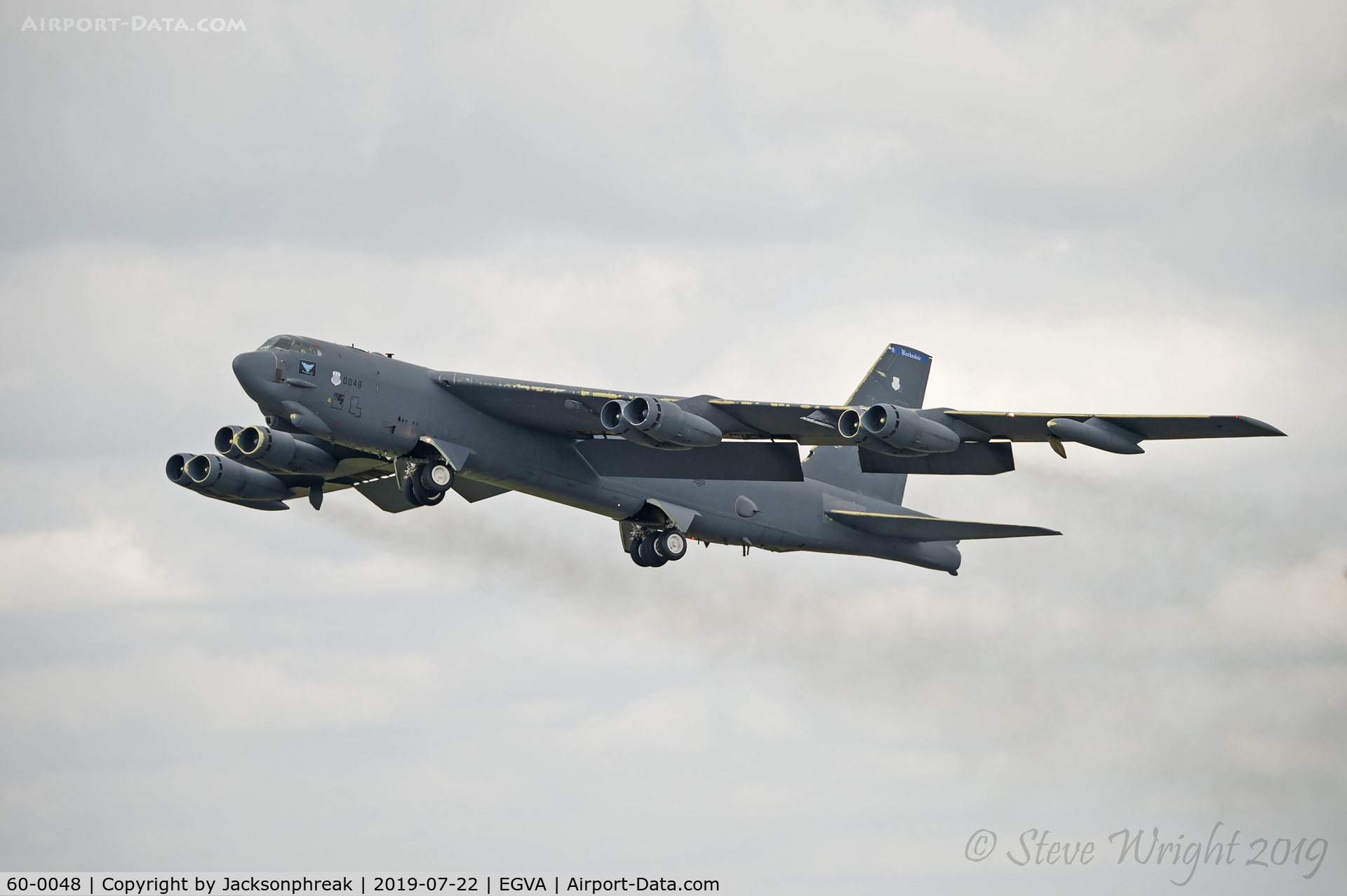 60-0048, 1960 Boeing B-52H Stratofortress C/N 464413, Take off from RAF Fairford UK.