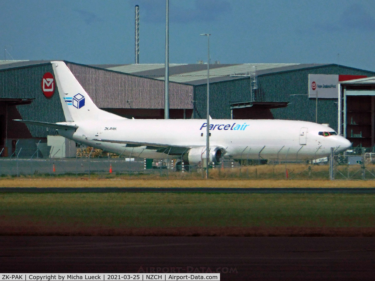 ZK-PAK, 1993 Boeing 737-476(SF) C/N 24444, At Christchurch