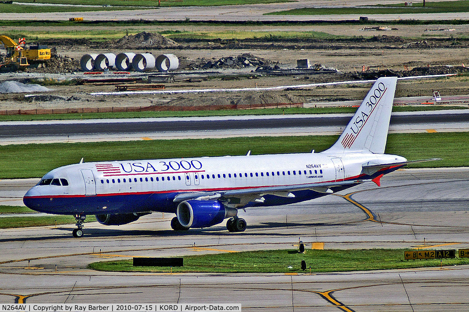 N264AV, 2002 Airbus A320-214 C/N 1867, N264AV   Airbus A320-214 [1867] (USA 3000) Chicago-O'Hare Int'l~N 15/07/2010