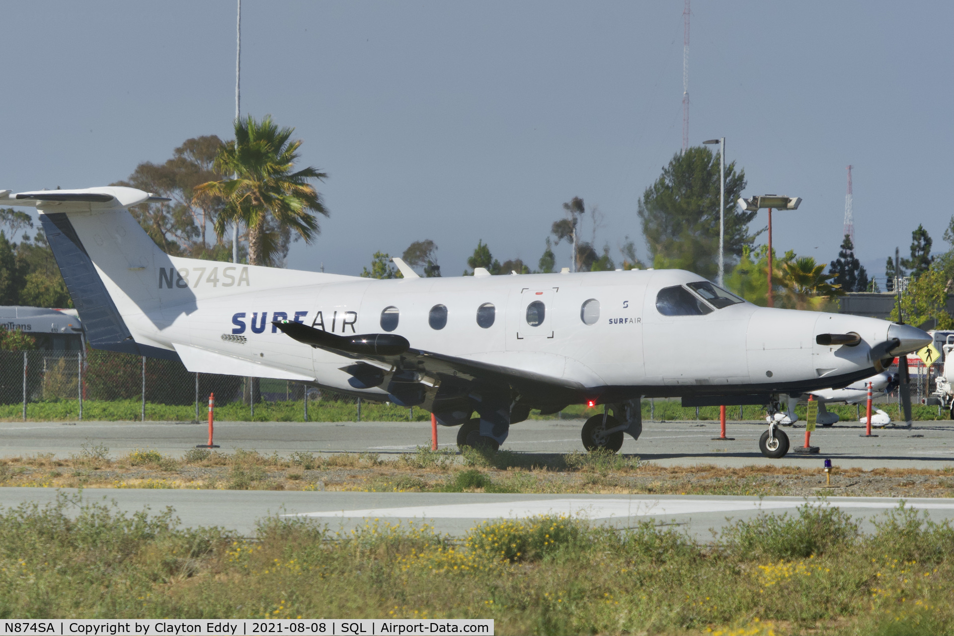 N874SA, 2015 Pilatus PC-12/47E C/N 1574, San Carlos Airport California 2021.