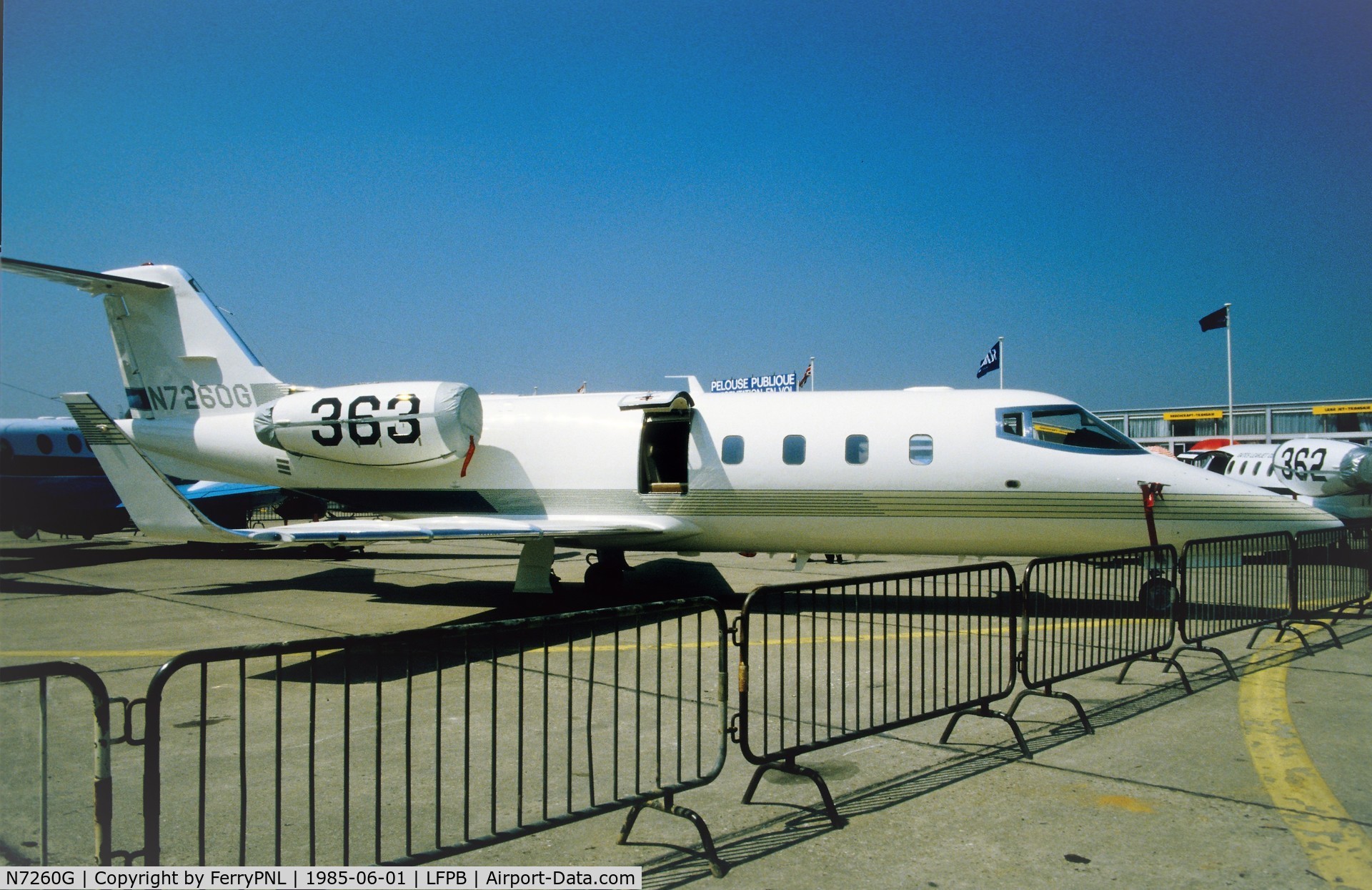 N7260G, Gates Learjet 55 C/N 111, Learjet 55 demonstrator in Paris. Plane crashed in 1994 near SDU.