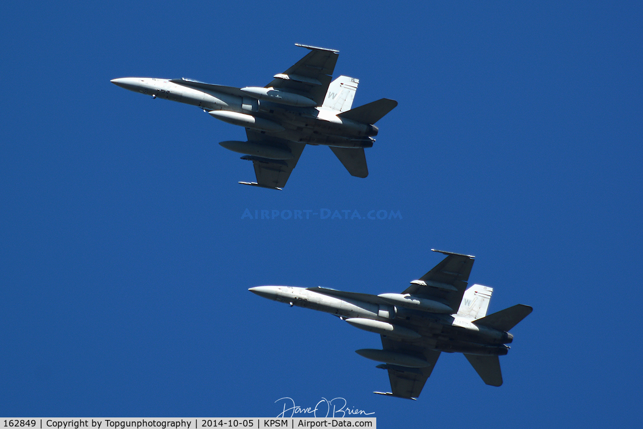 162849, McDonnell Douglas F/A-18A Hornet C/N 375/A314, TREND55+56 in the overhead