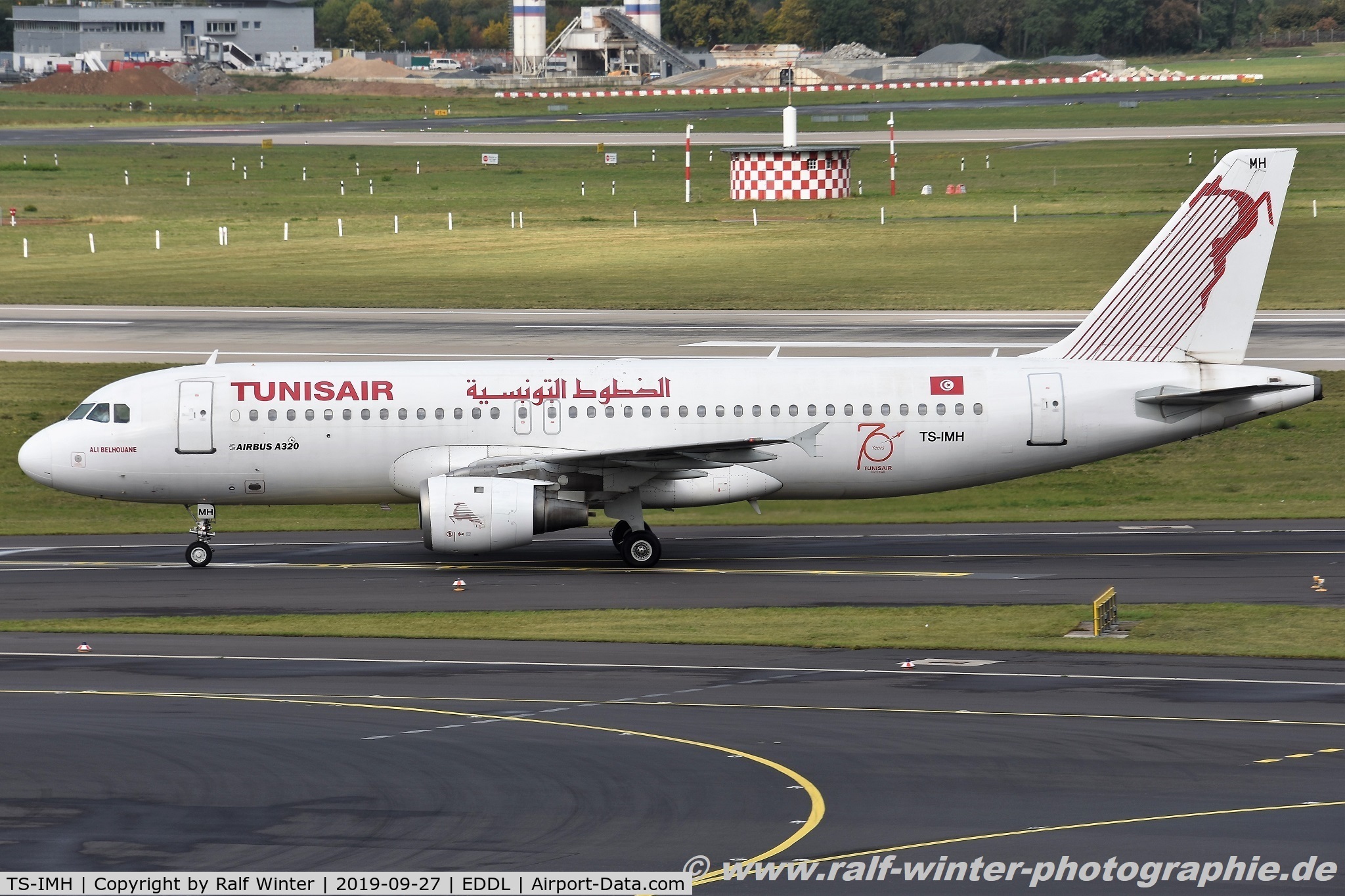 TS-IMH, 1993 Airbus A320-211 C/N 0402, Airbus A320-211 - TU TAR Tunisair 'Ali Belhaouane' '30 years'- 402 - TS-IMH - 27.09.2019 - DUS