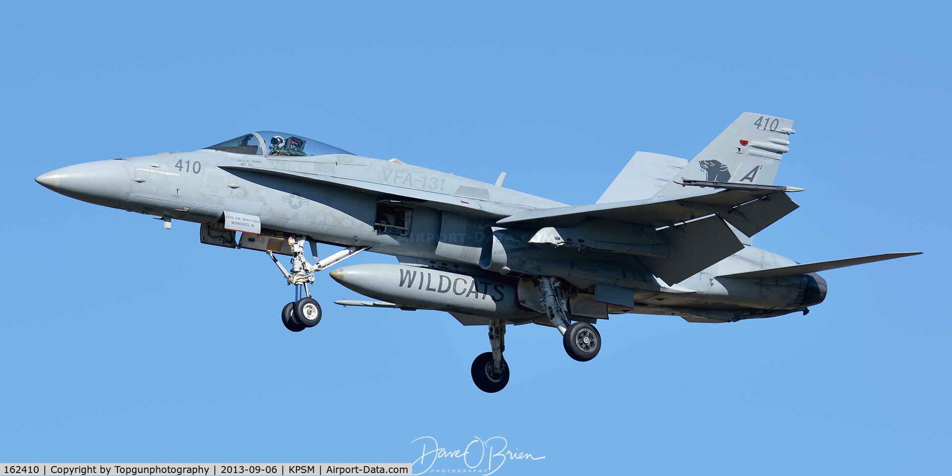 162410, McDonnell Douglas F/A-18A Hornet C/N 0242/A192, Coming around so the SOF can take a peak and make sure all the gear are down and locked.