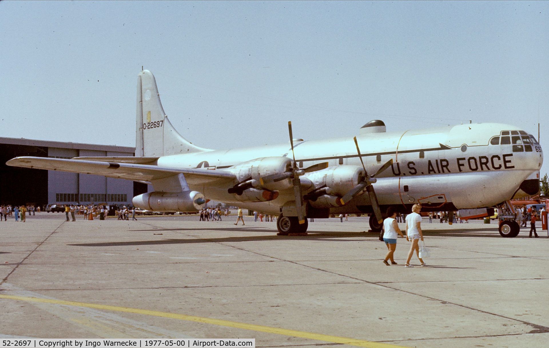 52-2697, 1952 Boeing KC-97L-26-BO Stratofreighter C/N 16728, Boeing KC-97L Stratofreighter of the Grissom Air Museum at the 1977 airshow at Grissom AFB, Peru IN