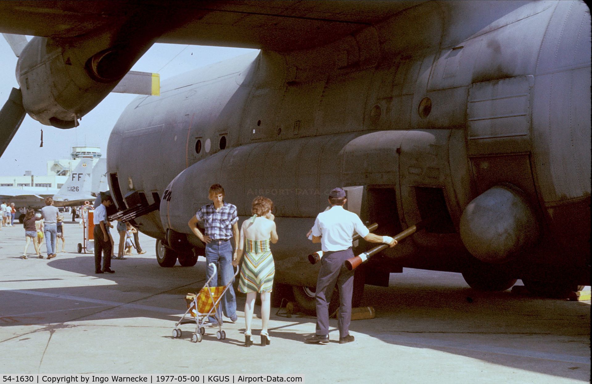 54-1630, 1954 Lockheed AC-130A-LM Hercules C/N 182-3017, Lockheed AC-130A Hercules Spectre of the USAF at the 1977 airshow at Grissom AFB, Peru IN