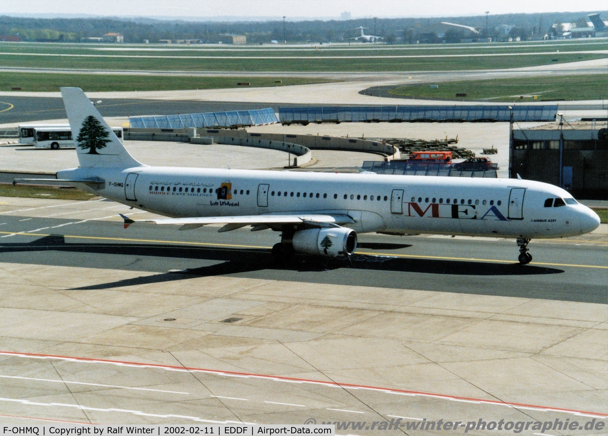 F-OHMQ, 1997 Airbus A321-231 C/N 668, Airbus A321-231 - ME MEA Middle East Airlines MEA 'Live Lebanon' - 668 - F-OHMQ - 02.2002 - FRA