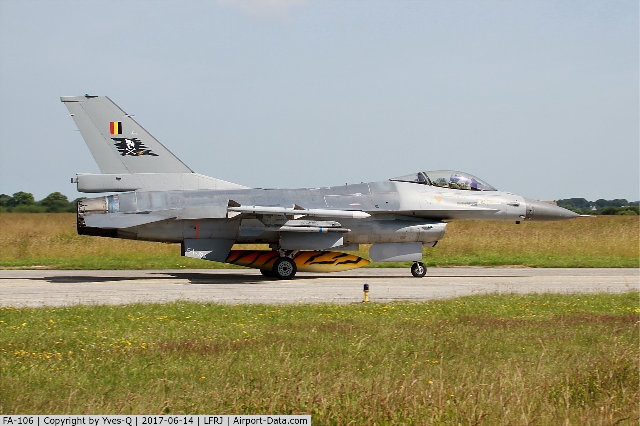 FA-106, SABCA F-16AM Fighting Falcon C/N 6H-106, SABCA F-16AM Fighting Falcon, Taxiing to flight line, Landivisiau Naval Air Base (LFRJ) Tiger Meet 2017