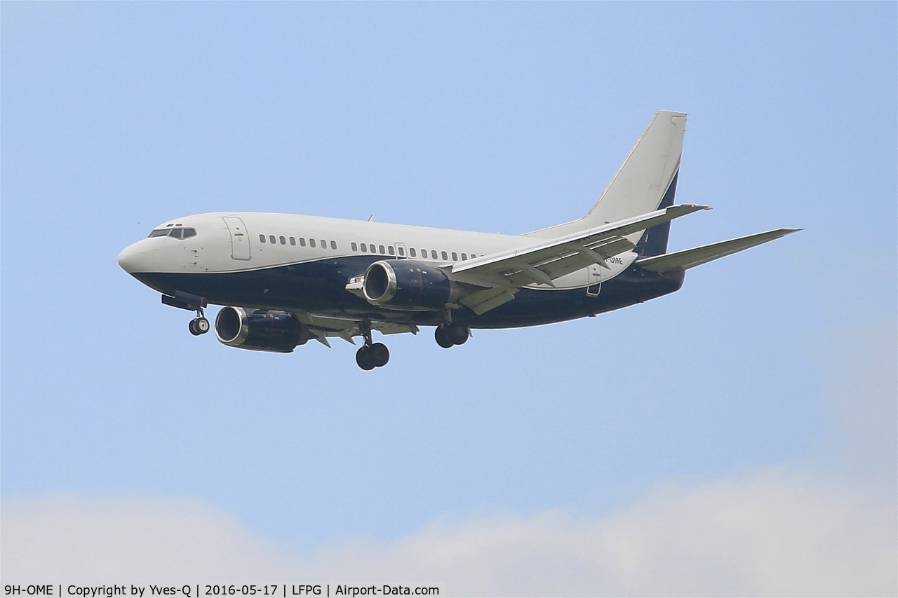 9H-OME, 1991 Boeing 737-505 C/N 24274, Boeing 737-505, Short approach rwy 27R, Roissy Charles De Gaulle Airport (LFPG-CDG)