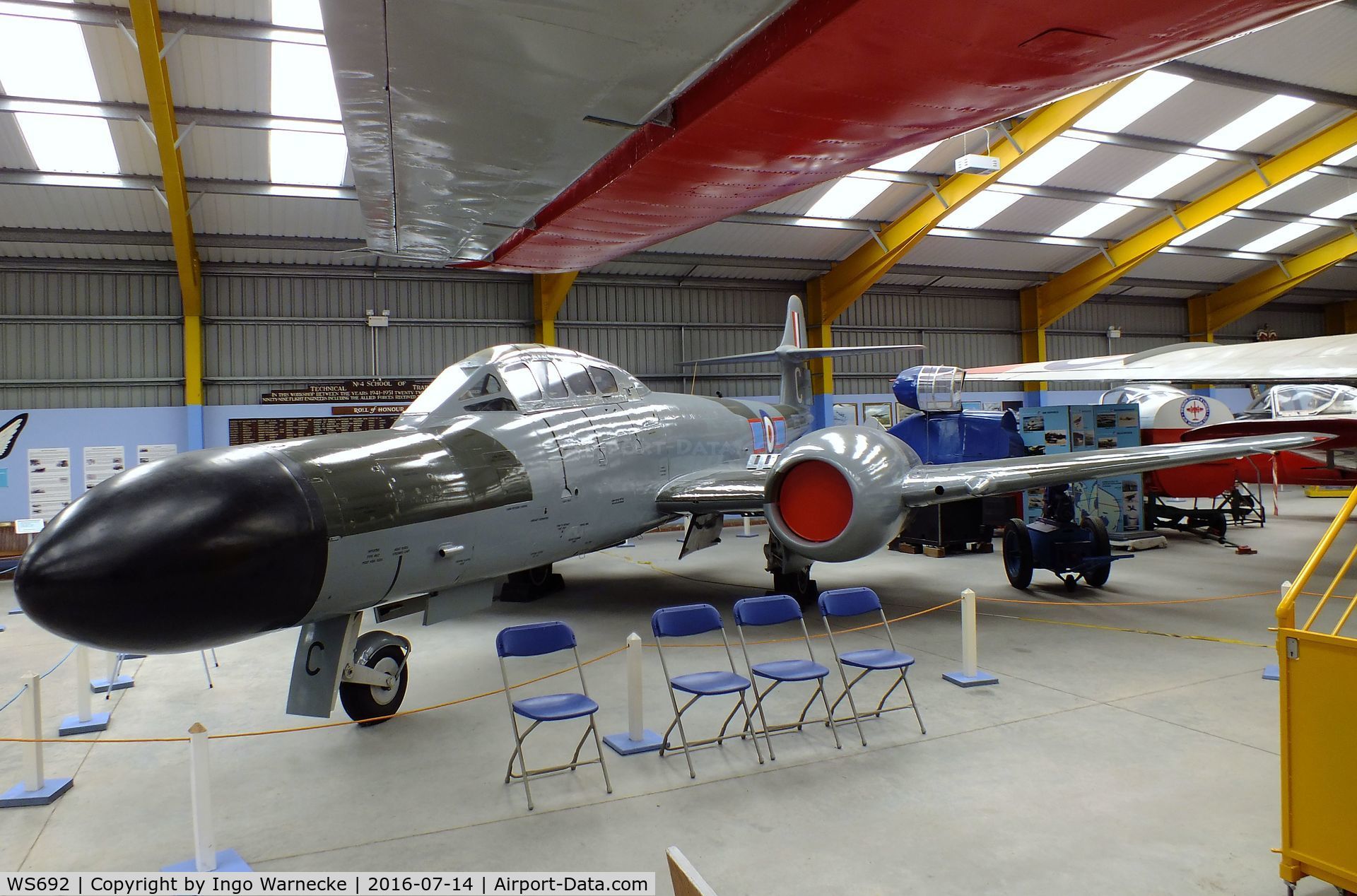 WS692, Gloster Meteor NF.12 C/N Not found WS692, Gloster Meteor NF12 at the Newark Air Museum