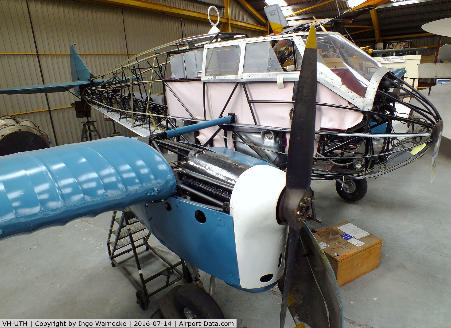 VH-UTH, 1935 General Aircraft Monospar ST-12 C/N ST12/36, General Aircraft Monospar ST-12 being restored at the Newark Air Museum